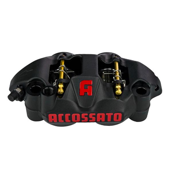 Accossato left radial black brake caliper forged monoblock 108mm pistons titanium