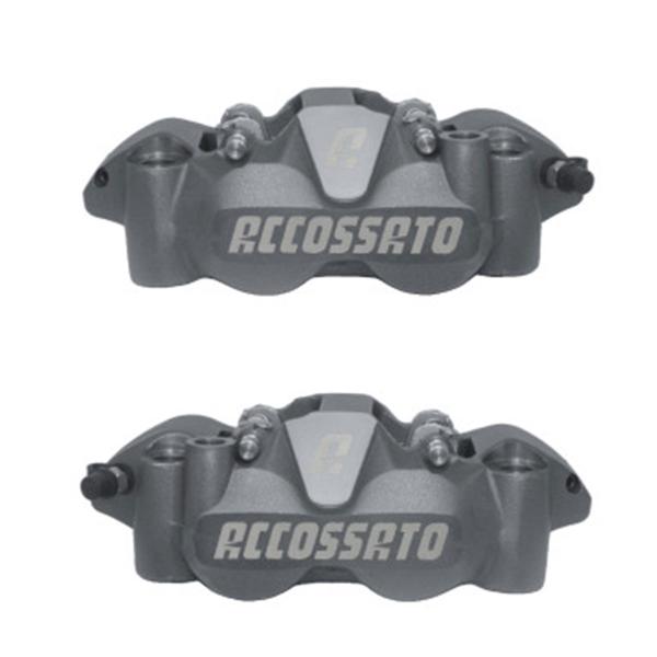Coppia pinze freno radiali anodizzate antracite Accossato forgiata monoblocco 108mm pastiglie OR