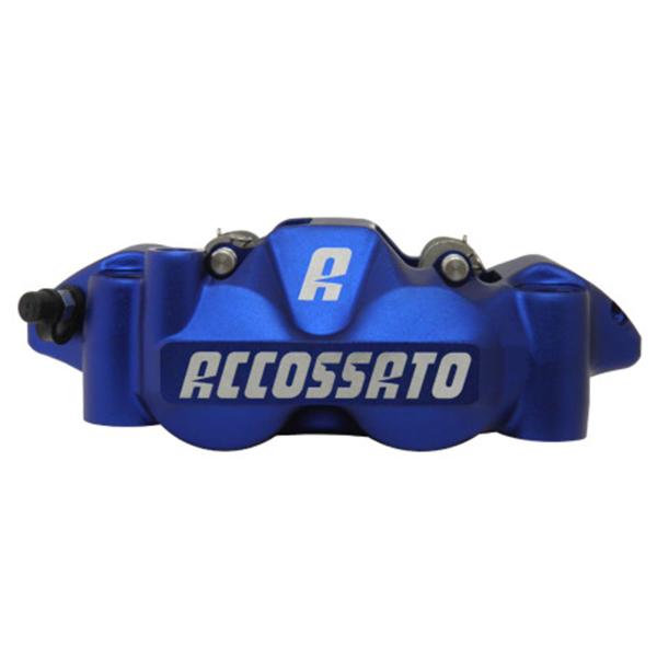 Accossato left radial brake caliper blue anodized forged monoblock 108mm ZXC pads