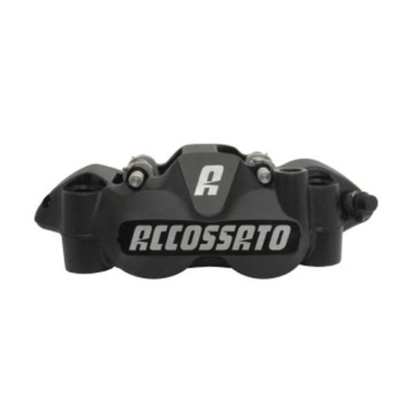 Pinza freno destra radiale anodizzato nero Accossato forgiata monoblocco 108mm pastiglie ST