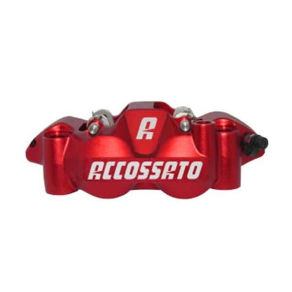 Pinza freno destra radiale anodizzato rosso Accossato forgiata monoblocco 108mm pastiglie ST