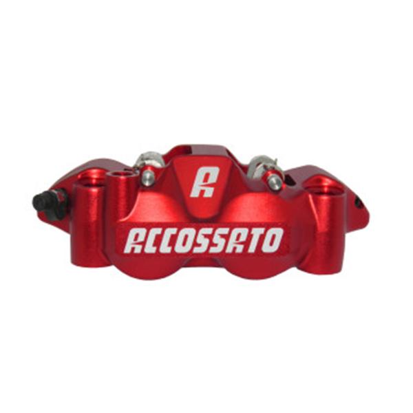 Accossato left radial brake caliper red anodized forged monoblock 108mm ST pads