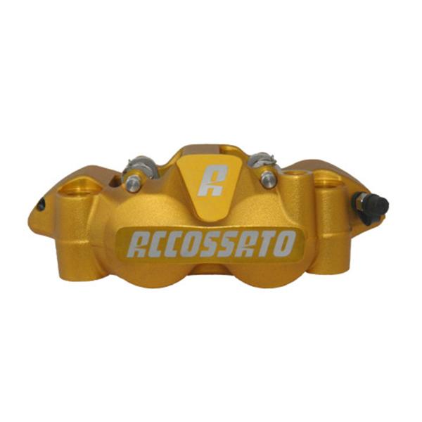 Pinza freno destra radiale anodizzato oro Accossato forgiata monoblocco 108mm pastiglie ZXC