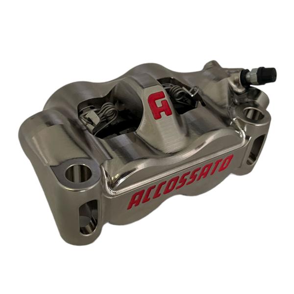 Pinza freno destra radiale Accossato ricavata CNC monoblocco 100mm pistoni Titanio