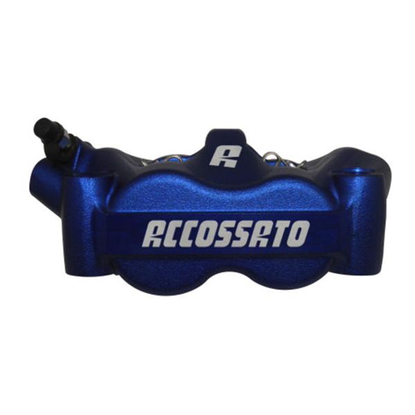 Accossato left radial brake caliper blue anodized forged monoblock 100mm ZXC pads