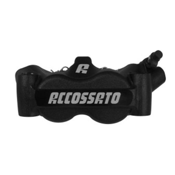 Pinza freno destra radiale anodizzato nero Accossato forgiata monoblocco 100mm pastiglie ST