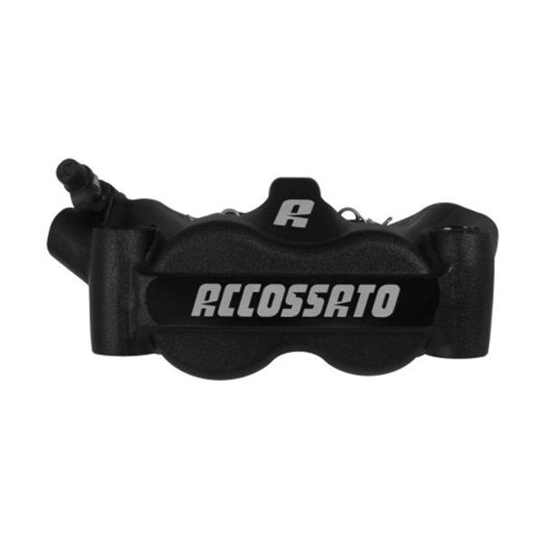 Accossato left radial brake caliper black anodized forged monoblock 100mm ST pads