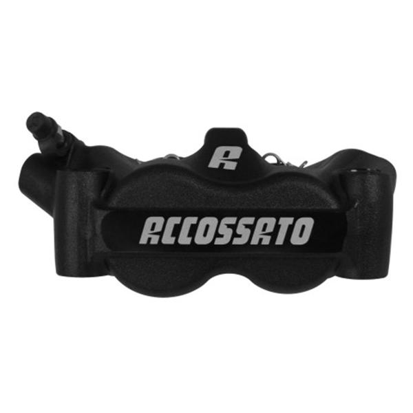 Accossato left radial brake caliper black anodized forged monoblock 100mm ZXC pads