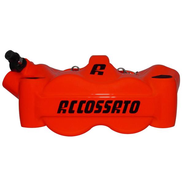 Accossato left radial brake caliper red forged monoblock 100mm ST pads