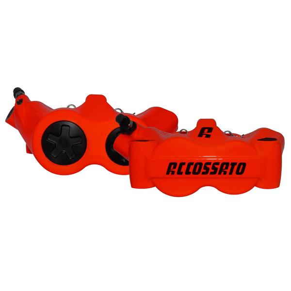 Accossato pair of radial brake calipers red forged monoblock 100mm ZXC pads