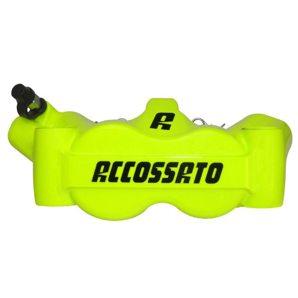 Accossato left radial brake caliper yellow forged monoblock 100mm ST pads
