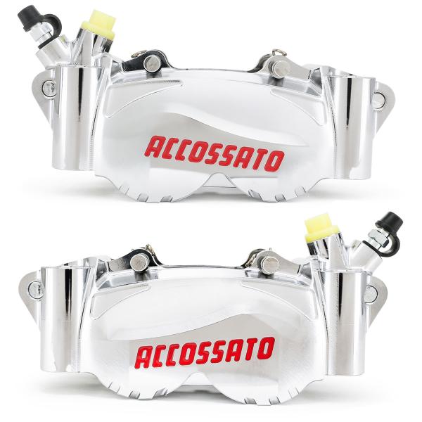 Accossato pair of nickel radial brake calipers Billet 2 piece Caliper 100mm