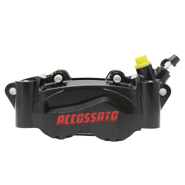 Pinza freno destra radiale nera Accossato ricavata CNC 108mm pastiglie ST