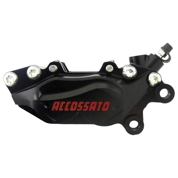Pinza freno destra Assiale 2 Pastiglie CNC nera Accossato 40mm pastiglie OR
