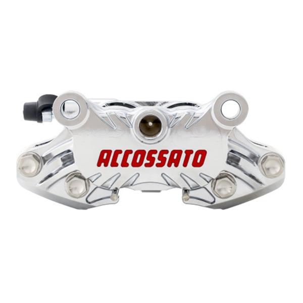 Pinza freno assiale CNC Accossato interasse 64mm cromata pistoni titanio