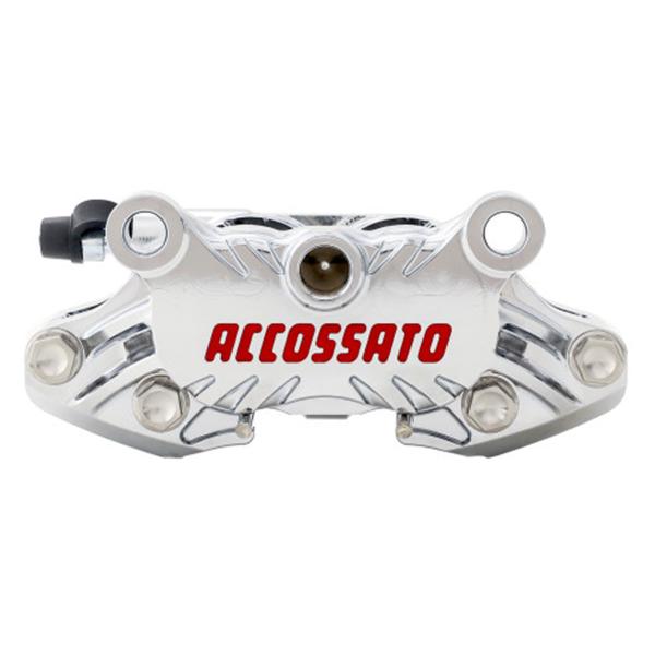 Pinza freno assiale CNC Accossato interasse 64mm cromata pistoni alluminio
