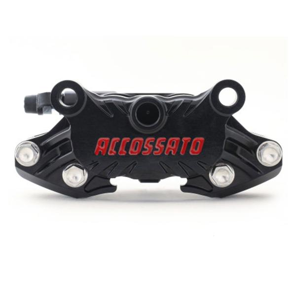 Pinza freno assiale CNC Accossato interasse 64mm nera pistoni alluminio