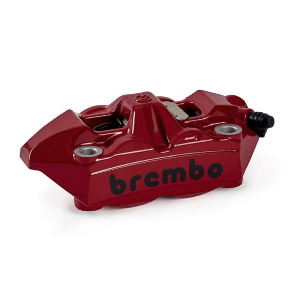 Pinza freno anteriore sinistra Brembo Racing M4 SX rossa logo nero 100mm