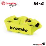 Coppia pinze freno Brembo Racing radiali giallo fluo monoblocco fusa M4 100mm interasse