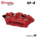 Pinza radiale sinistra rossa Brembo Racing monoblocco fusa M4 100mm interasse con pastiglie SX