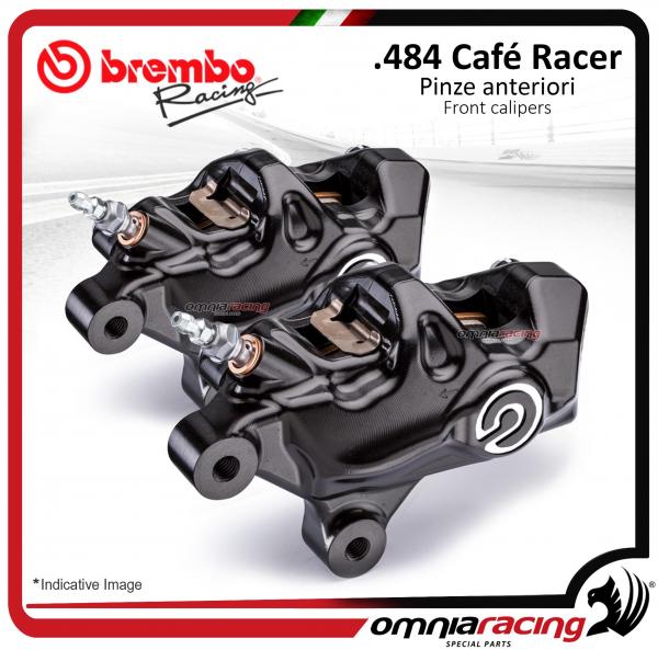 Kit pinze freno assiali CNC .484 Custom Brembo Racing interasse 69,1mm logo argento kit SX+DX
