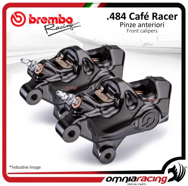 Kit pinze freno assiali CNC .484 Custom Brembo Racing interasse 69,1mm logo nero kit SX+DX