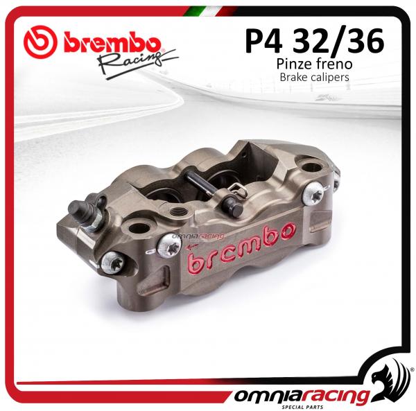 Brembo Racing pinza radiale ricavata CNC P4 32/36 Interasse 108mm (SX) Pistoni Alluminio