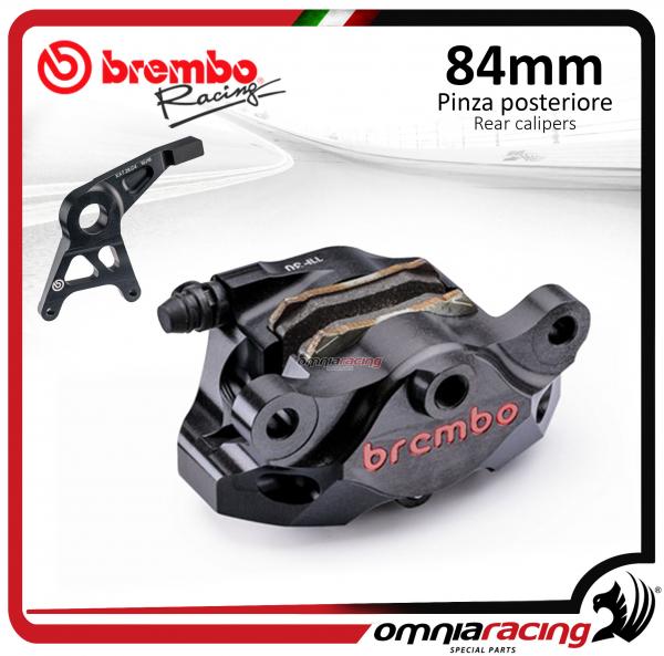 Brembo Racing pinza freno posteriore Supersport CNC P2 34 nera interasse 84mm con staffa per Yamaha