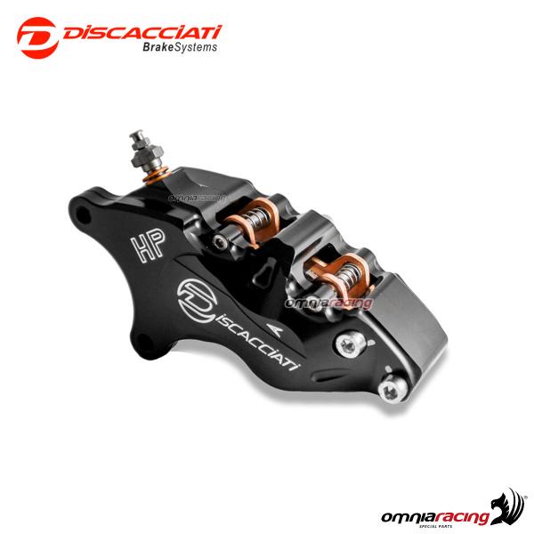 Axial front left caliper Discacciati 4 pistons black anodized for Harley Davidson Cruiser 2007>