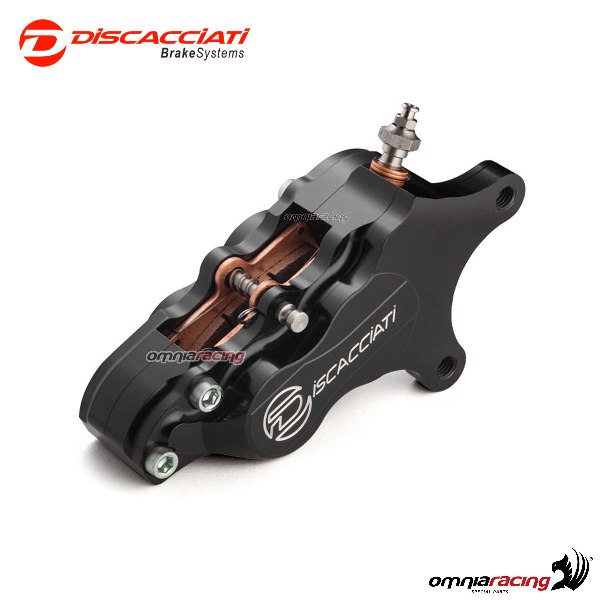 Axial front left caliper Discacciati 4 pistons black for Harley Davidson Dyna 2006>