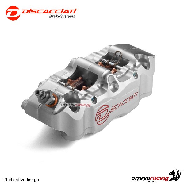 Radial front right caliper Discacciati 4 pistons silver wheelbase 108mm