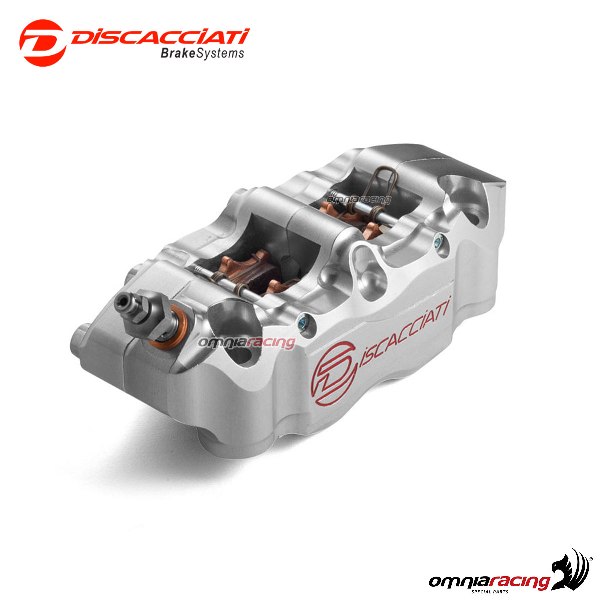 Radial front right caliper Discacciati 4 pistons silver wheelbase 130mm
