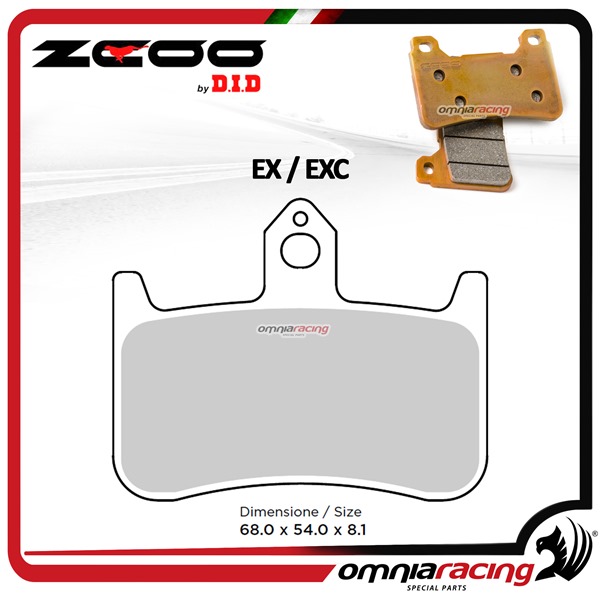 Pastiglie Endurance ZCOO N001 EXC sinterizzate anteriori Honda RVF750R(RC-45) 1995-1997