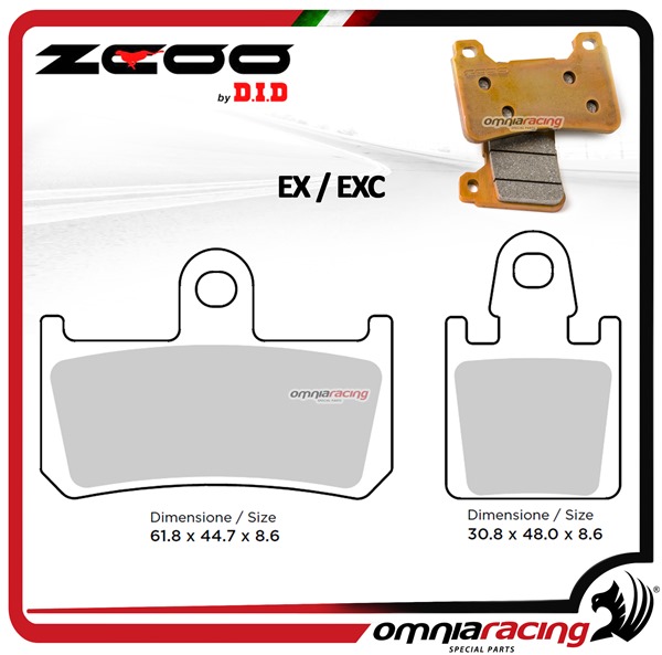 ZCOO S002 EXC pastiglie freno sinterizzate anteriori per Yamaha YZF R1 2007>2014