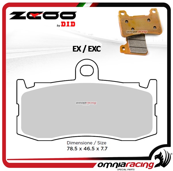 Pastiglie Racing ZCOO N008 EX sinterizzate anteriori Triumph Daytona 675 2011-2012