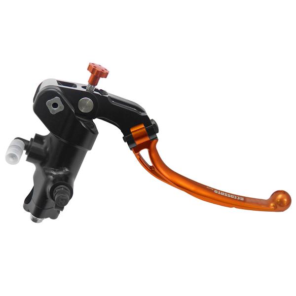 Accossato black radial brake master cylinder 19x18 long orange folding lever RST