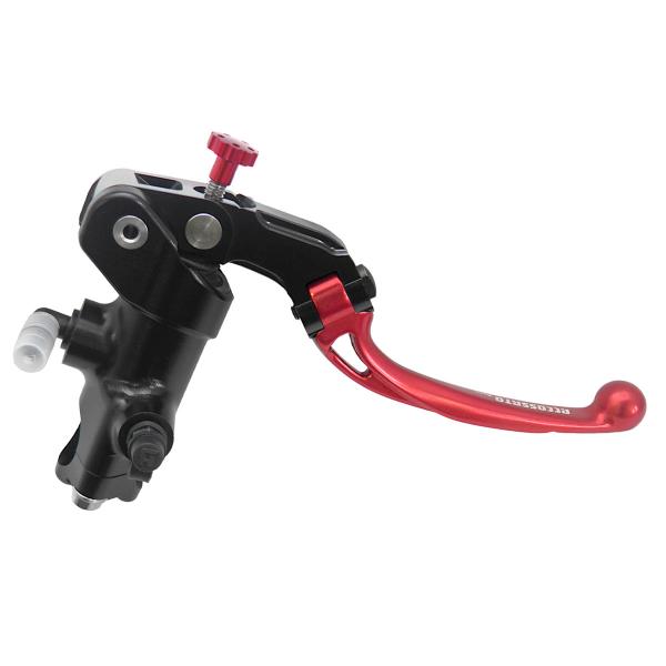 Accossato black radial brake master cylinder 19x18 short red folding lever