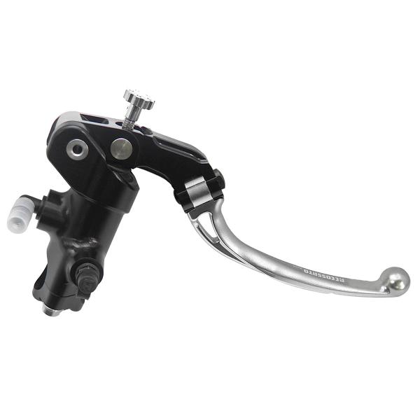 Accossato black radial brake master cylinder 19x18 long silver folding lever