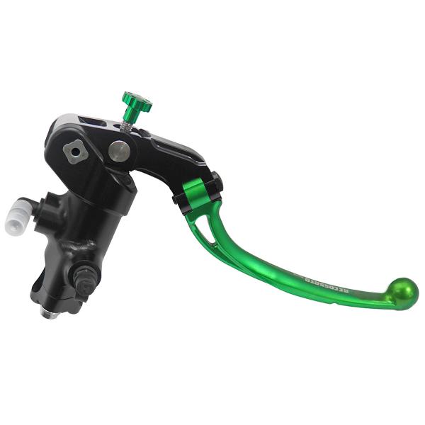 Accossato black radial brake master cylinder PRS 19x17-18-19 long green folding lever