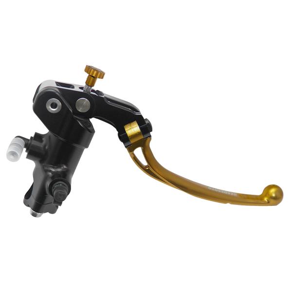 Accossato black radial brake master cylinder 16x18 long gold folding lever