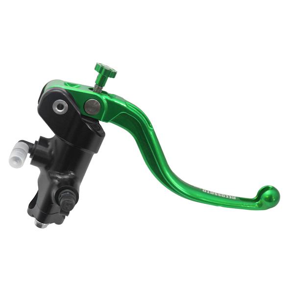 Accossato black radial brake master cylinder 16x18 short green fixed lever