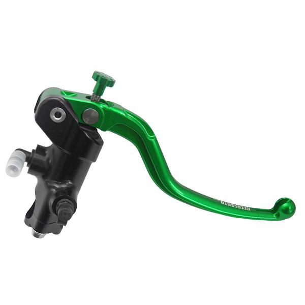 Accossato black radial brake master cylinder 16x18 long green fixed lever