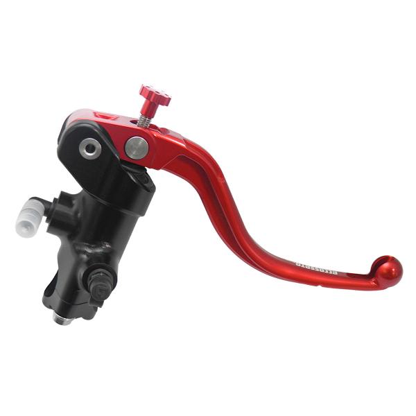 Accossato black radial brake master cylinder 16x18 short red fixed lever