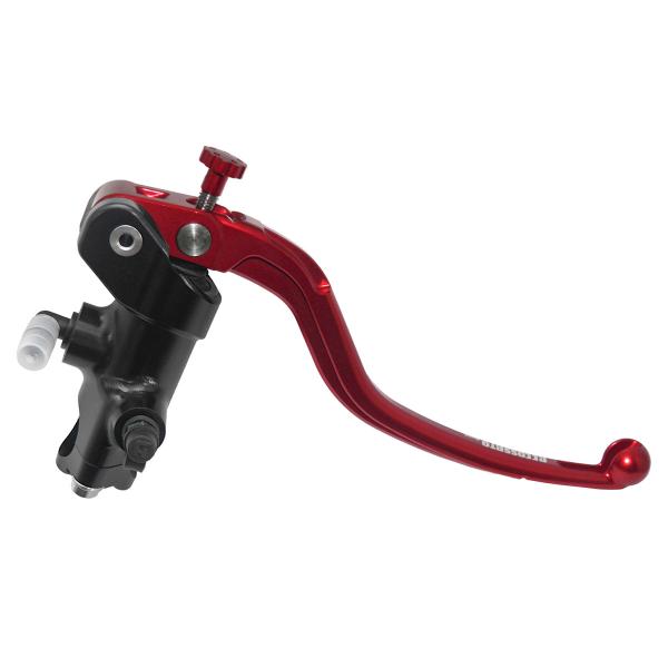 Accossato black radial brake master cylinder 16x18 long red fixed lever