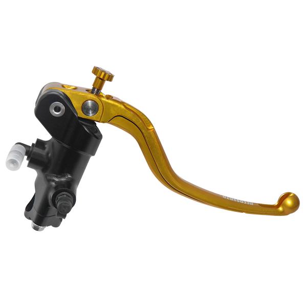 Accossato black radial brake master cylinder 16x18 long gold fixed lever