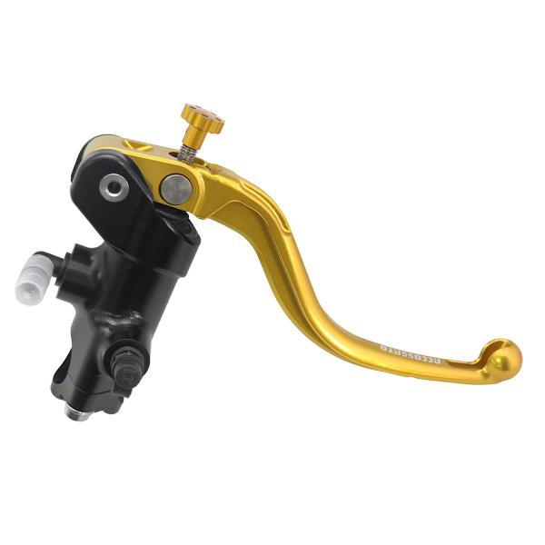 Accossato black radial brake master cylinder 19x20 short gold fixed lever RST