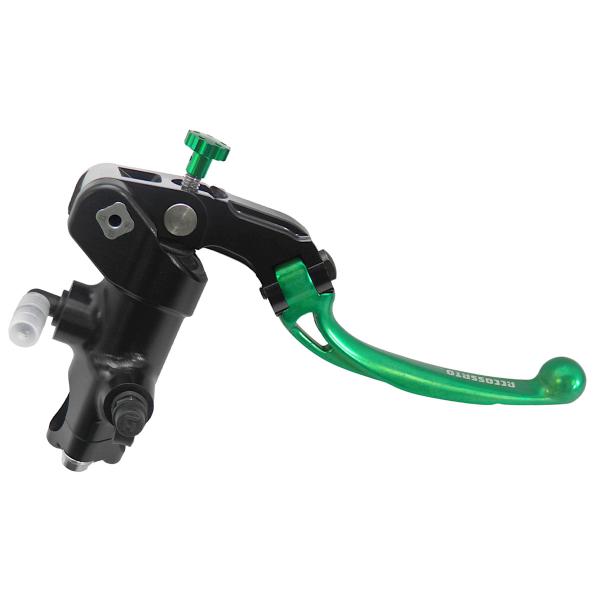 Accossato black radial brake master cylinder PRS 16x17-18-19 short green folding lever