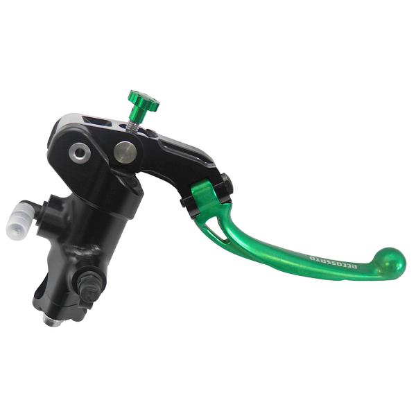 Accossato black radial brake master cylinder 16x16 short green folding lever