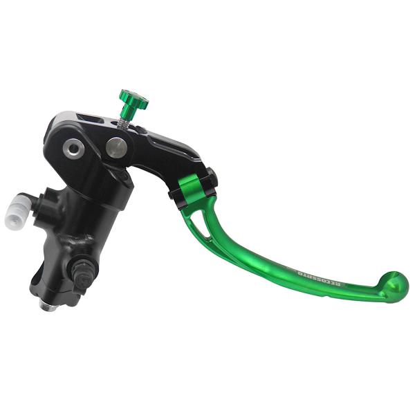Accossato black radial brake master cylinder 16x16 long green folding lever RST