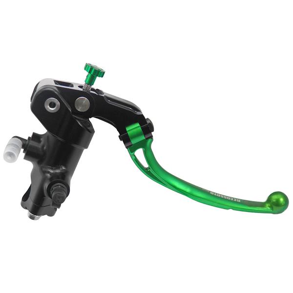Accossato black radial brake master cylinder 19x19 long green folding lever